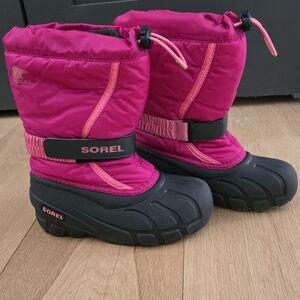 Sorel Pink and Black Winter Boots